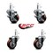 Service Caster 3'' Maroon Poly Wheel Swivel 7/16'' Grip Ring Stem Caster Set 2 Brakes, 4PK SCC-GR20S314-PPUB-MRN-TLB-716138-2S2 - alternate 2